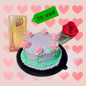 Combo Cake, Perfume y Flor